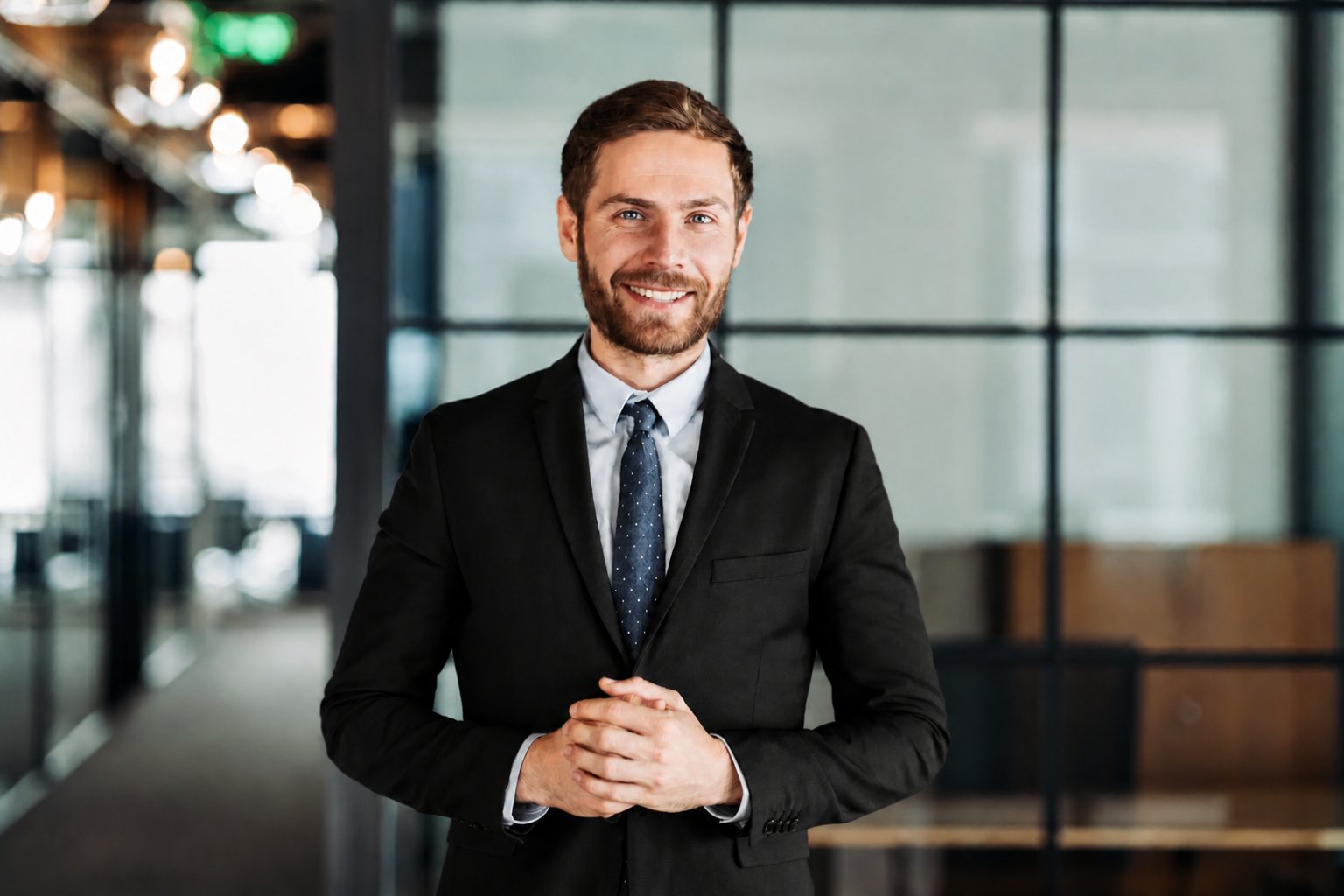 A corporate attorney in an office